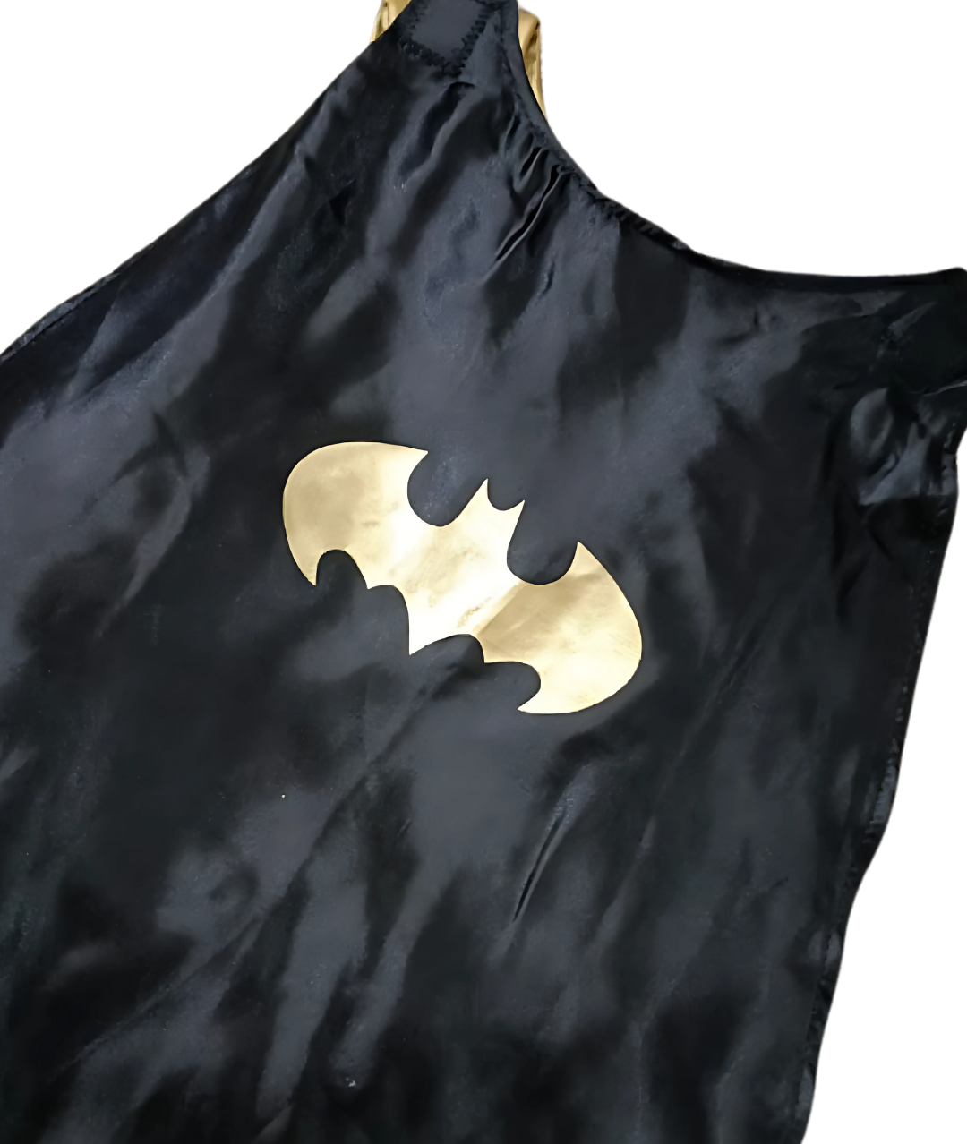 BATGIRL Costume Dress Girls M Black/Gold Detachable Cape Sleeveless2