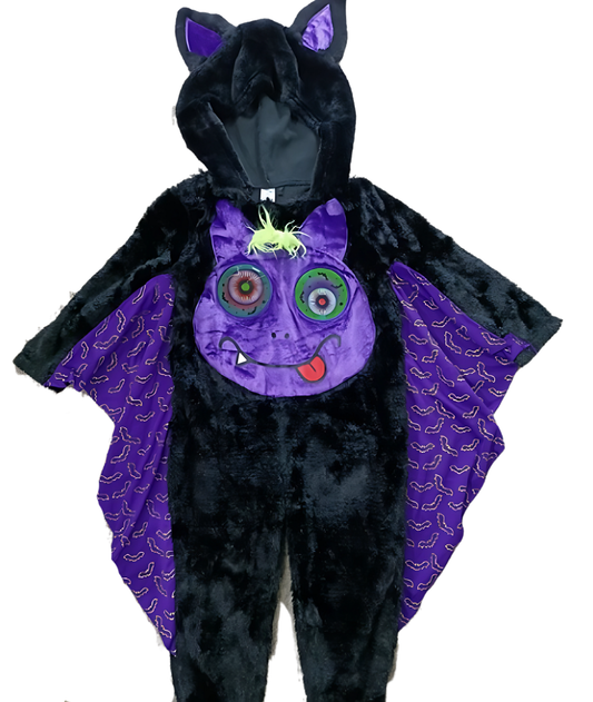 Bat Halloween Costume Bat 3d eyes Kids Fancy Dress Black and Purple-set in Jordan