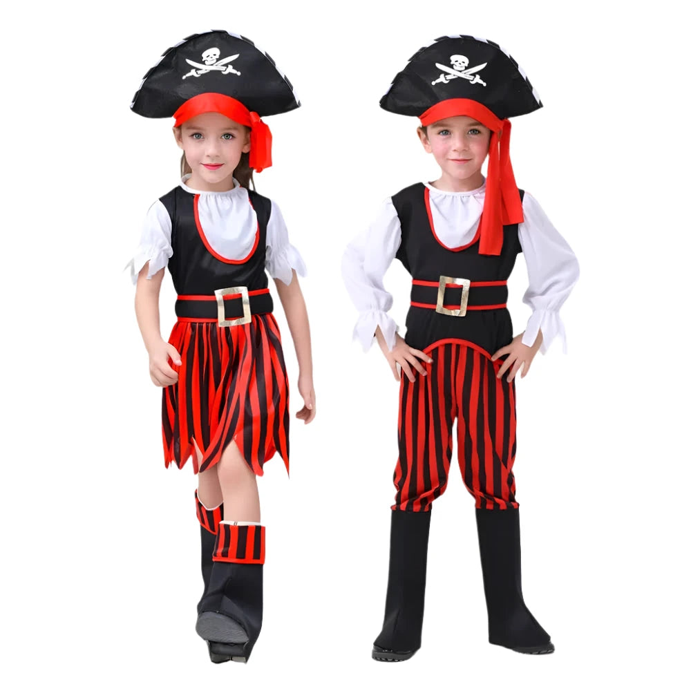  Boys Caribbean Captain Pirate Costume Cosplay For Halloween -set in Jordan