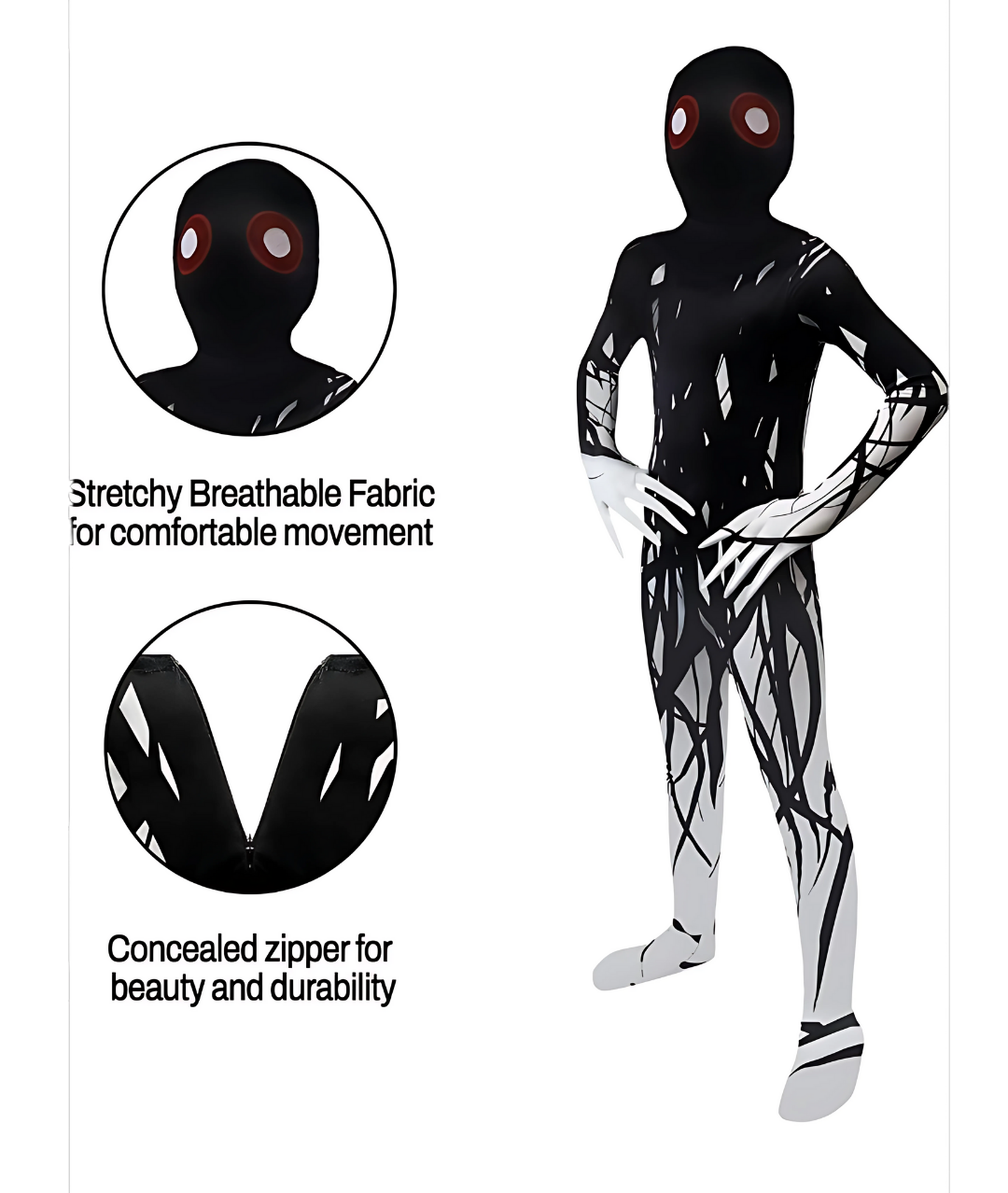 Boys Halloween Scary Costume, Halloween Shadow Costume Suit for Kids2