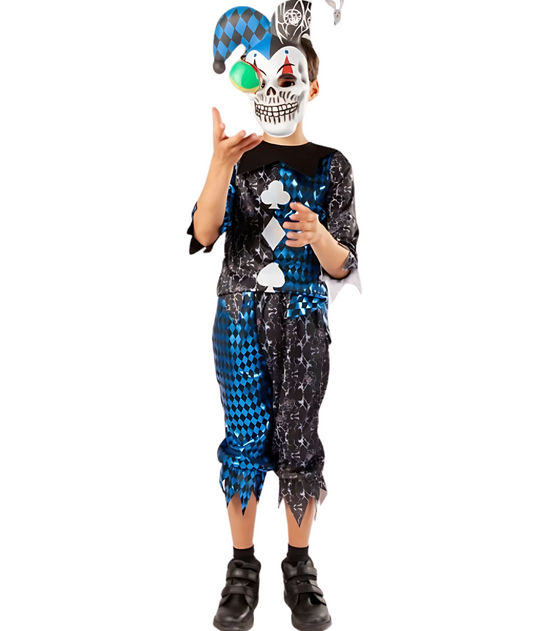 Boys Kids Halloween Scary Jester Costume
