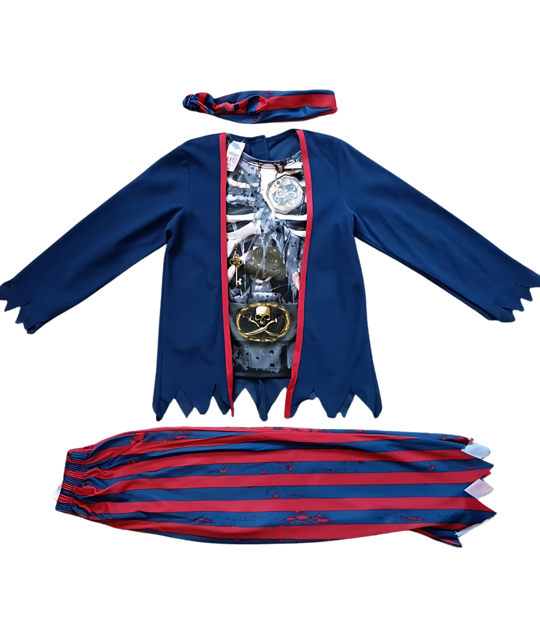 Boys Caribbean Captain Pirate Costume Cosplay For Halloween.
