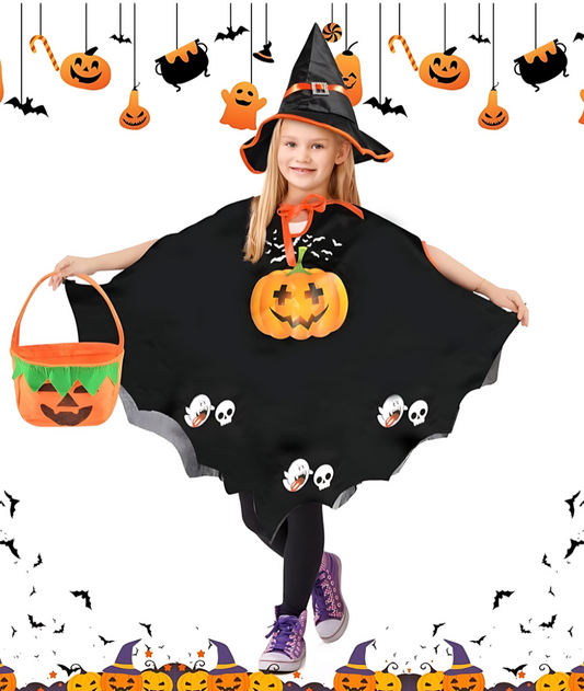 Children's Bat Halloween Costume, Wizard Costume, Witch Cape with Hat-set in Jordan