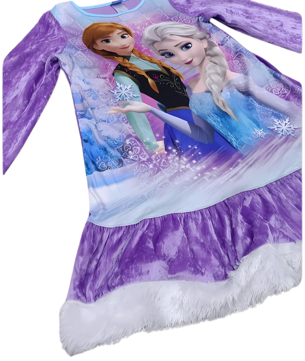Disney Frozen Girls' Elsa and Anna fancy Velvet Dress – FANTASIA