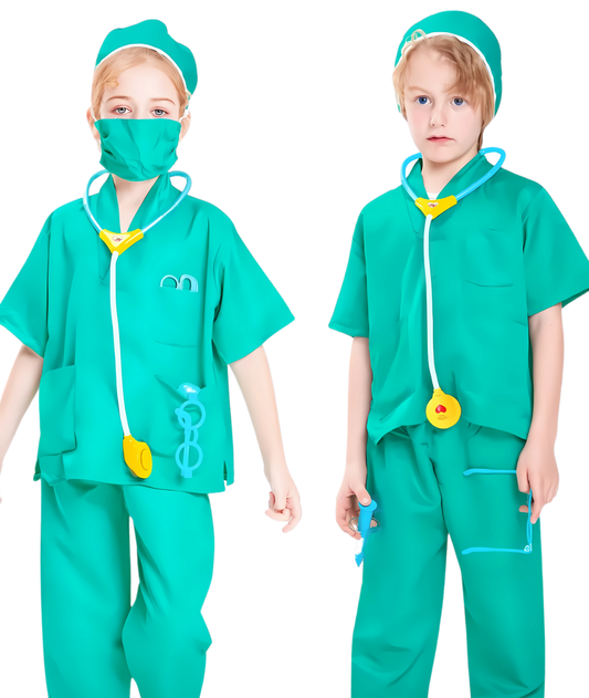 Doctor Costume Kids Role Play Set, Green Surgeon Dress up Costume and Accessories for Pretend Play-set in Jordan