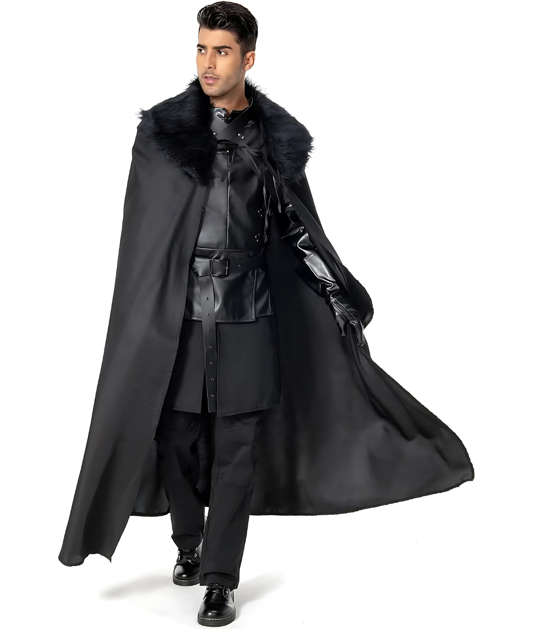 "Game of Thrones" Jon Snow Cosplay Costume Halloween Outfit Cape2