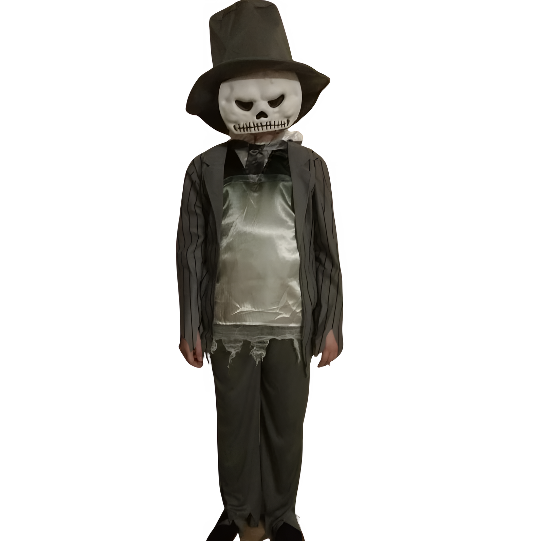 George, Halloween Creepy kids Costume, Grey