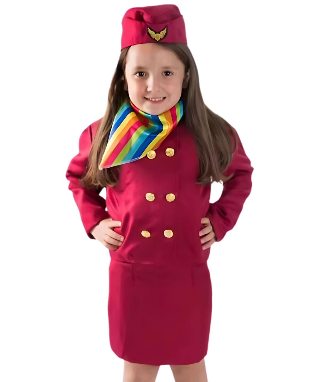 Girls Air Hostess Flight Attendant Uniform Fancy Dress Child Costume-set in Jordan