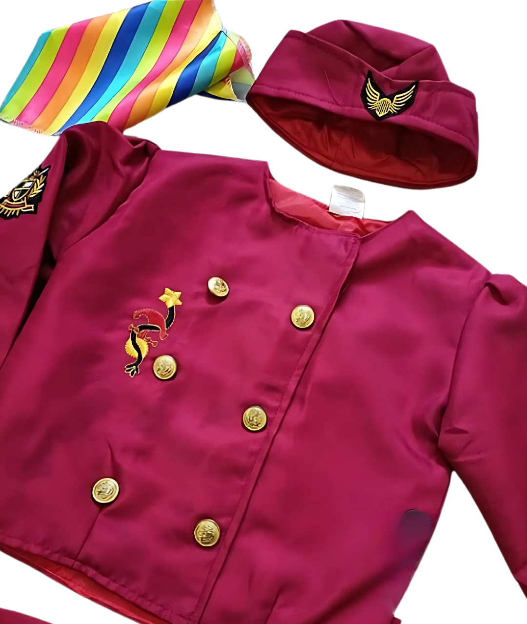 Girls Air Hostess Flight Attendant Uniform Fancy Dress Child Costume2