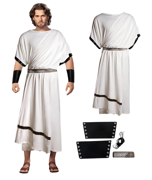HOMELEX Greek Toga Costume for Men - Adult Roman Halloween Dionysus Costume4-set in Jordan