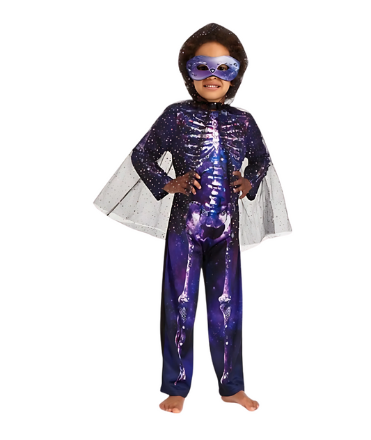 Halloween Fancy Costume Zombie Skeleton Suit Pink Purple Gems Sparkles