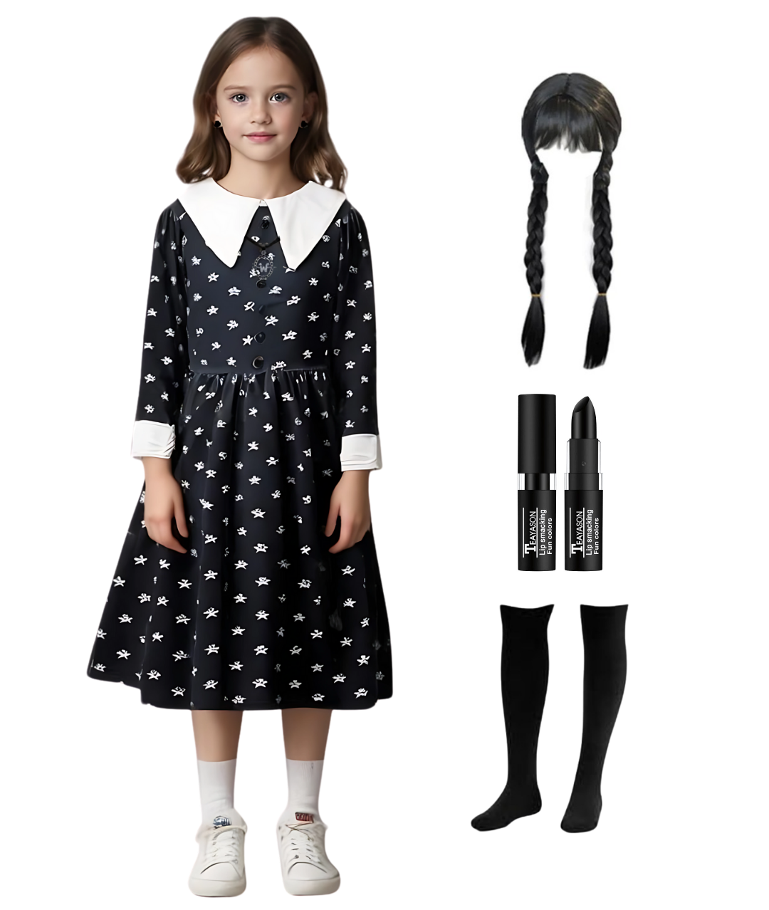 Halloween Wednesday Addams Fancy Dress Costume