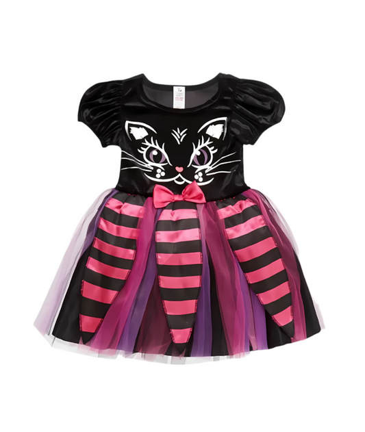 Halloween pink and black dress fancy  dress cat print