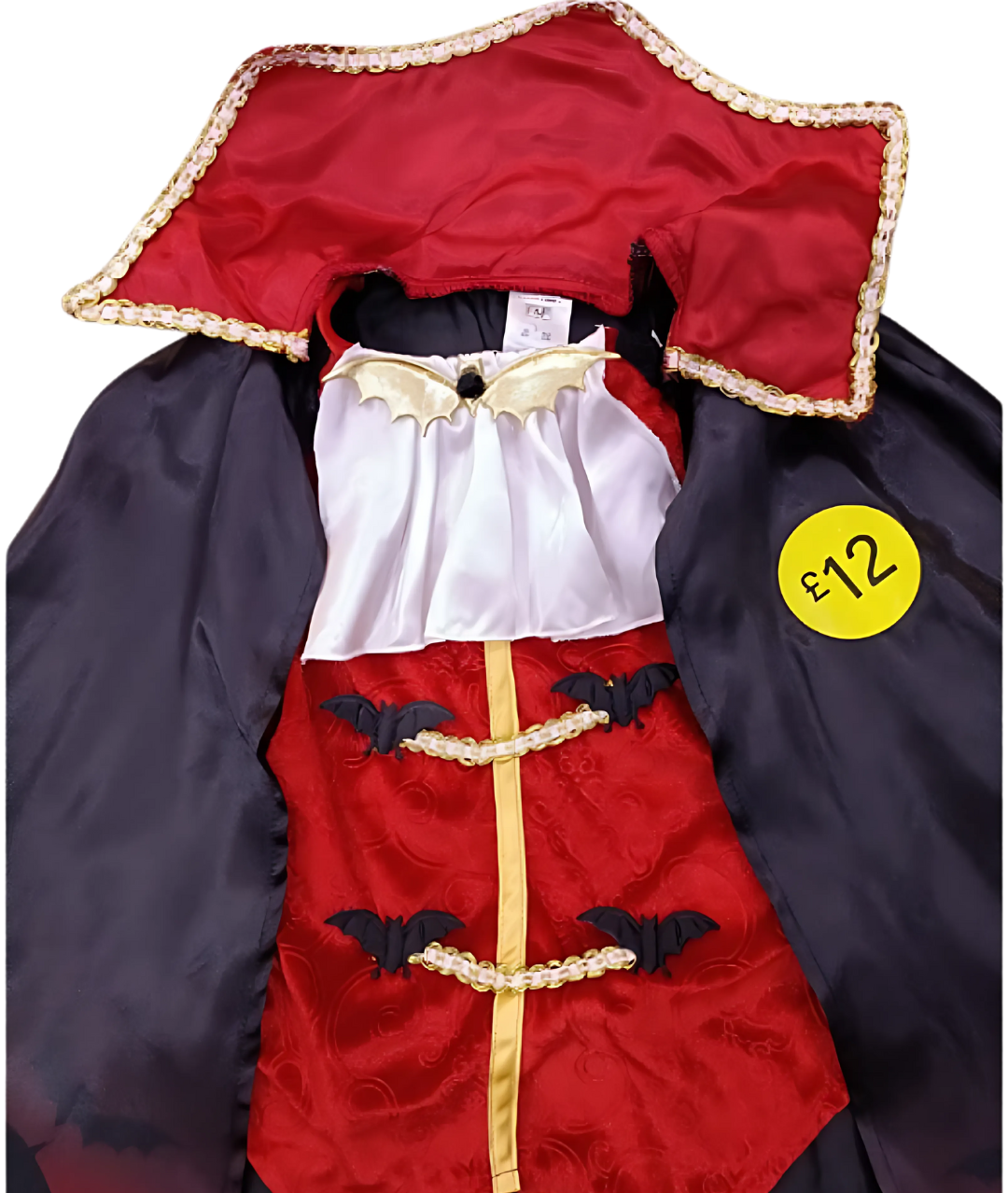 Kids Dracula Vampire Halloween Costume Top with Cape