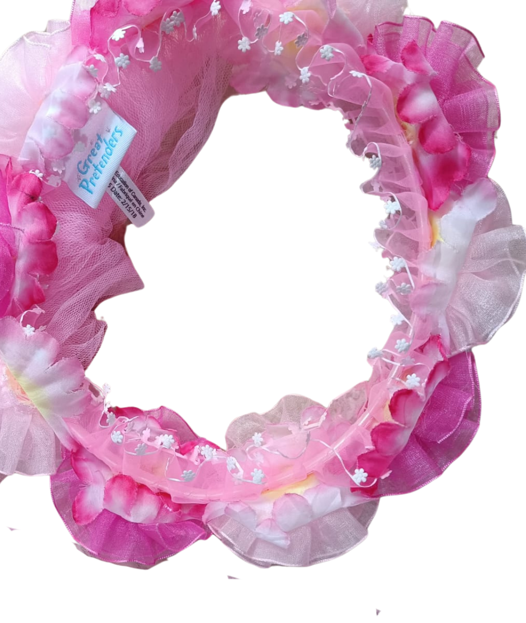 Little Princess Headband With A Layer Of Tulle Veil Flower Wreath2