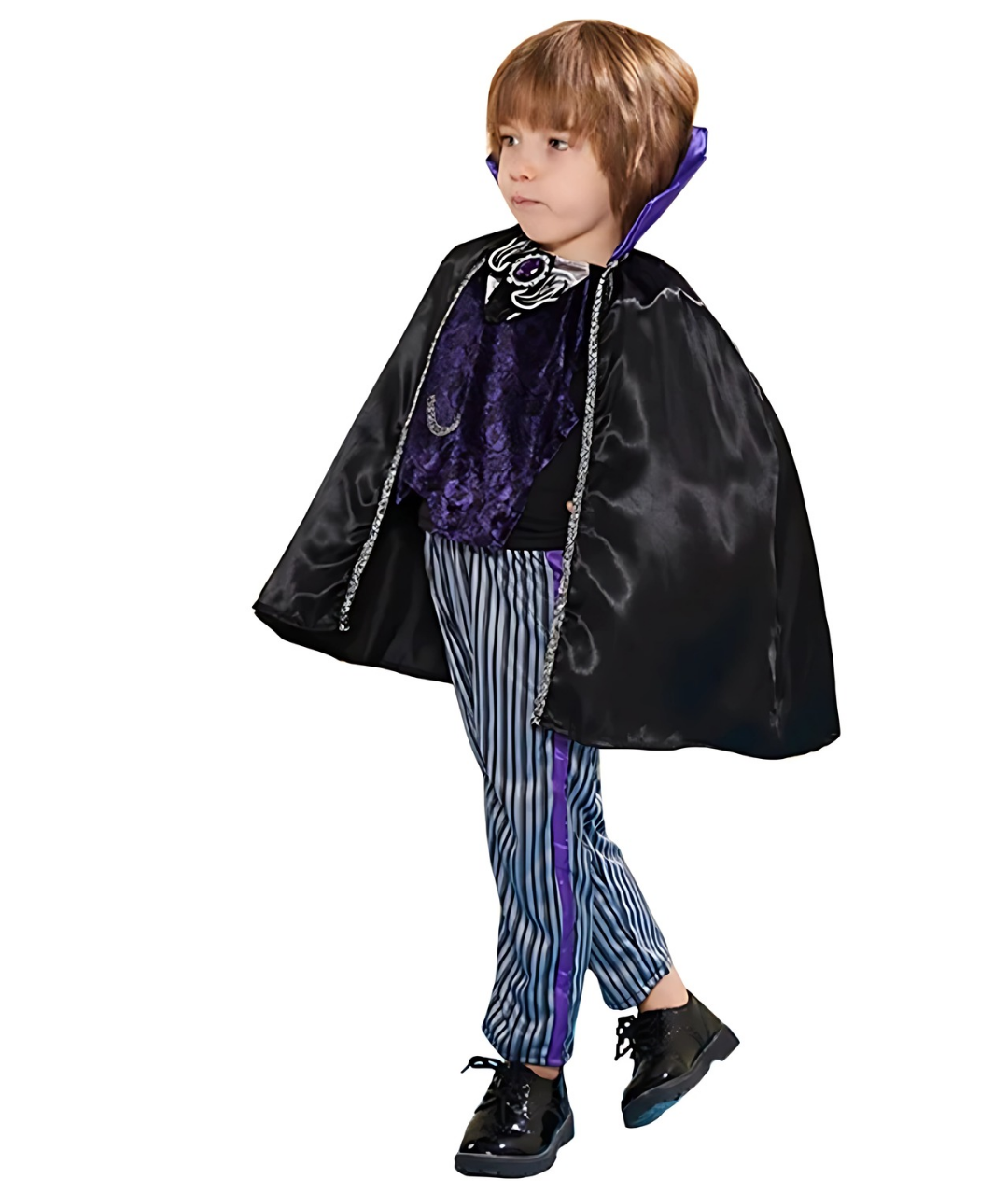 Boys Gothic Vampire Costume Purple Dracula Costume