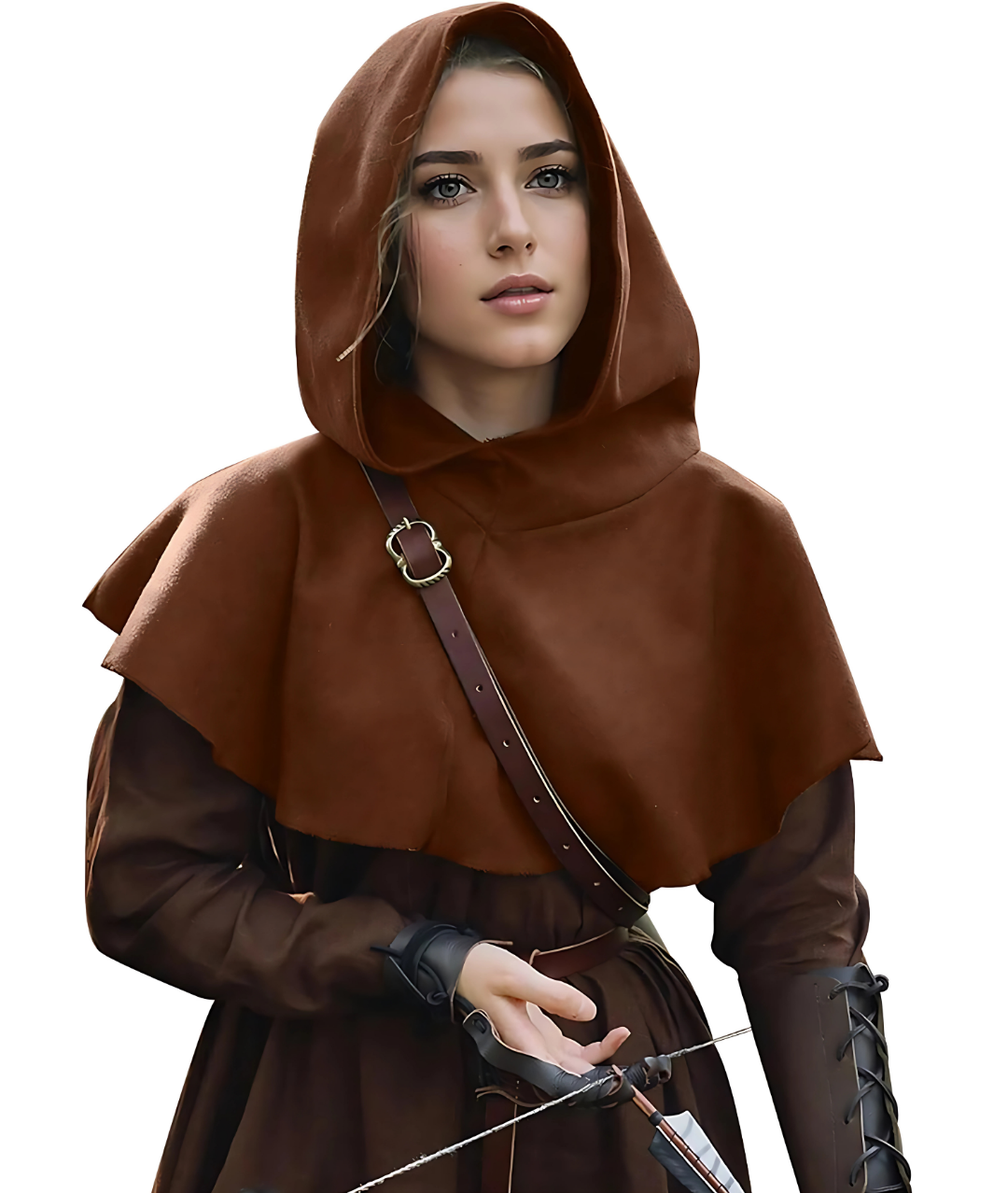 Medieval Long Tail Cowl Hat Vintage Hooded Cloak Renaissance for Women-set in Jordan