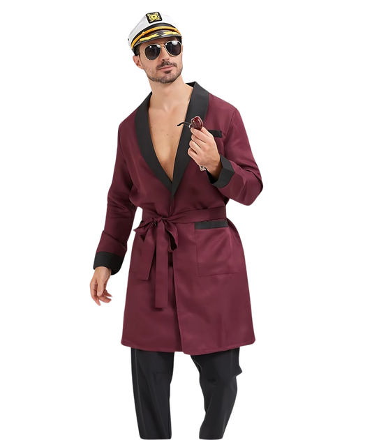 Men Captain Costume Halloween Outfit Red Robe-set in Jordan