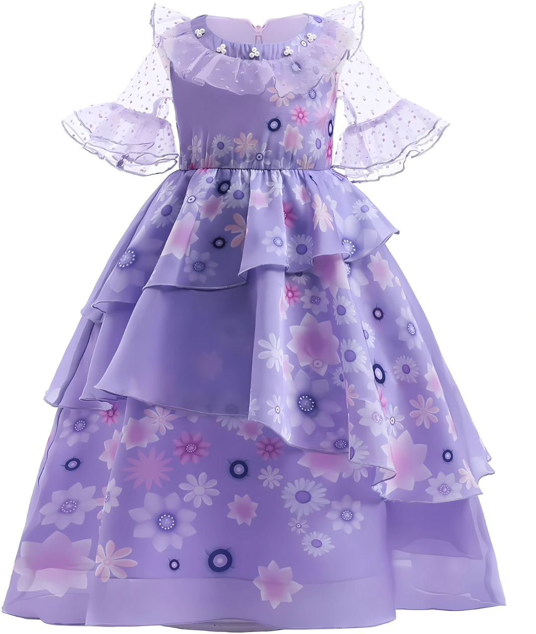 Mirabel Costume Isabella Dress for Girls Purple Floral for Girls-set in Jordan