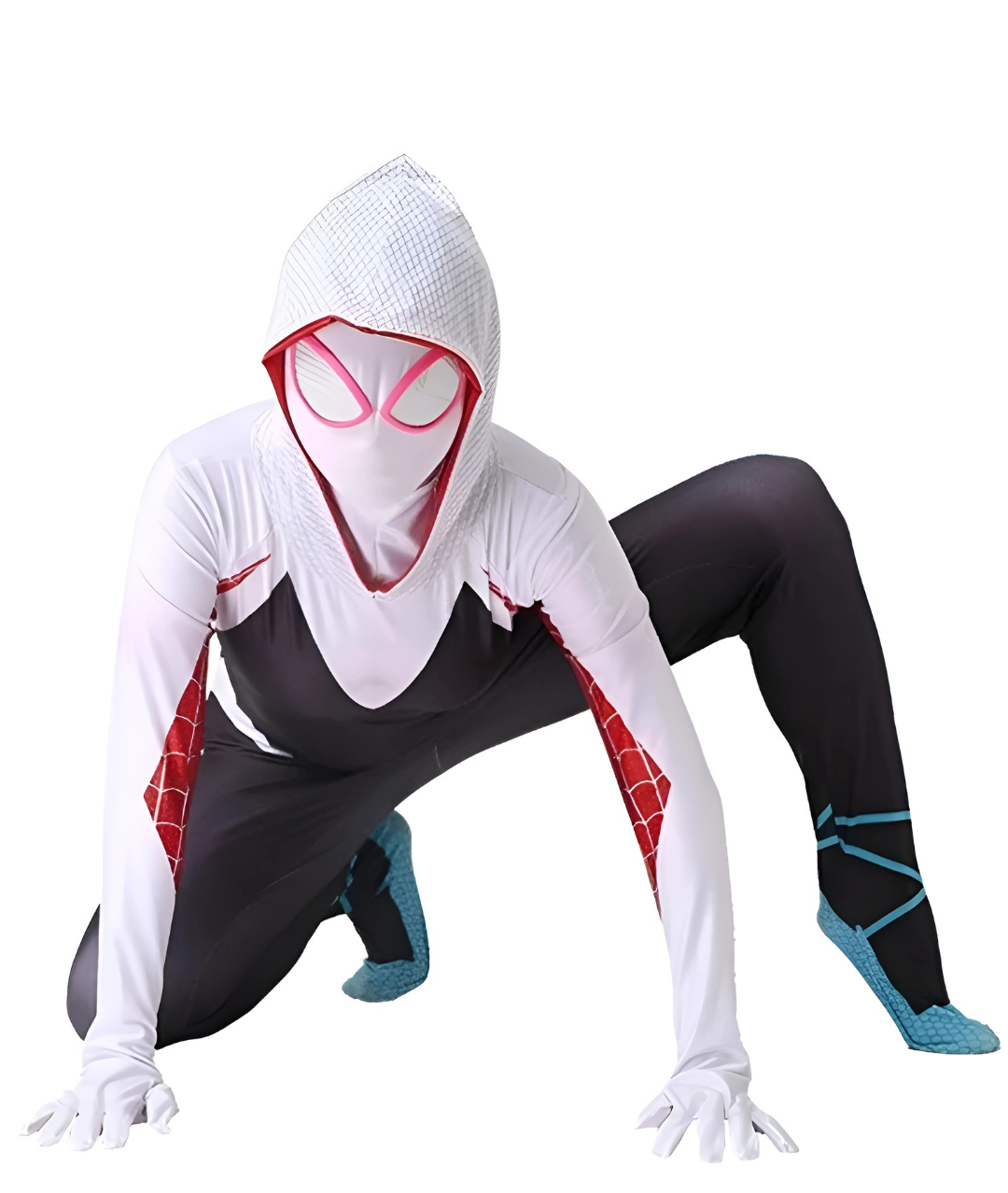 Halloween Gwen Stacy Cosplay Costume Spandex Fabric Superhero Zentai Full Bodysuit Jumpsuit Mask 3D Style For Kids Girls