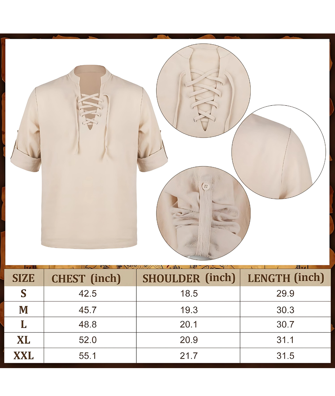 Renaissance Costume Set Medieval Shirt Pirate Will turner Outfit Cosplay Viking2