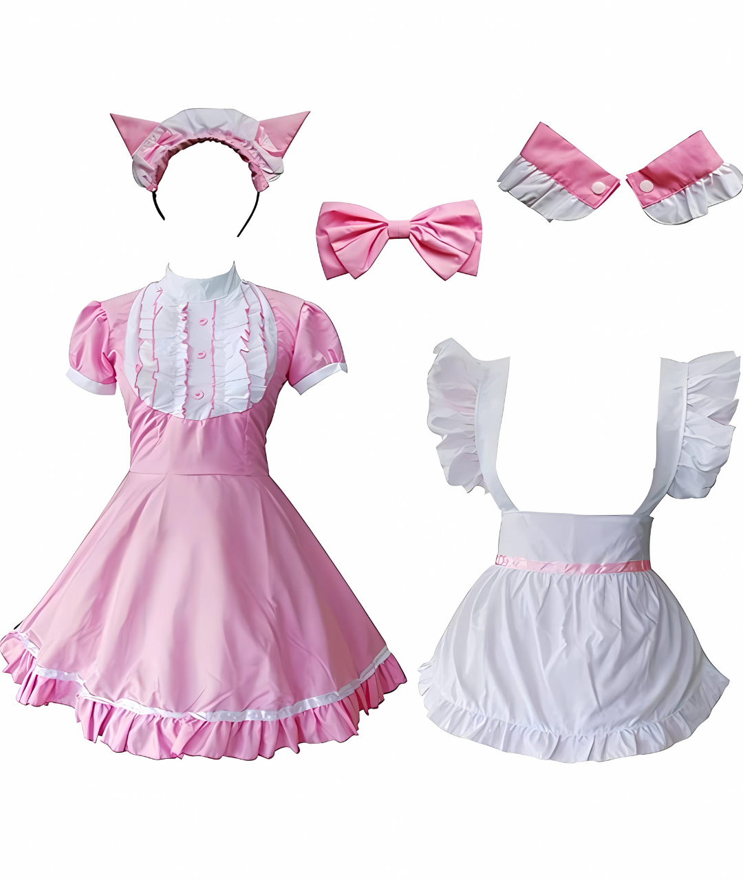 Samore Women's Maid Cosplay Costume Pink Dress2