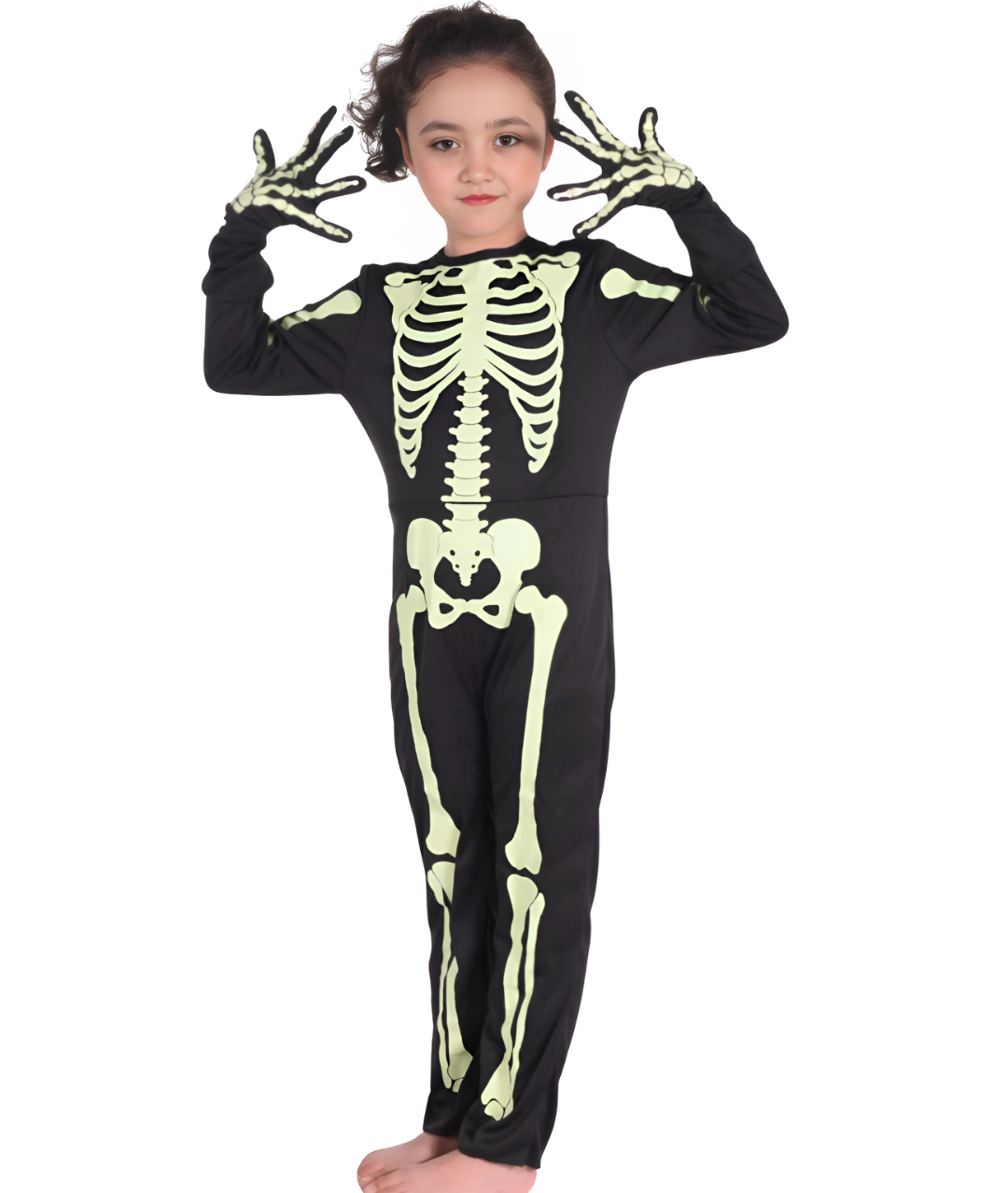 Skeleton Costume Glow-in-The-Dark for Kids,Toddler, Halloween Party Dress for Girls,Boys