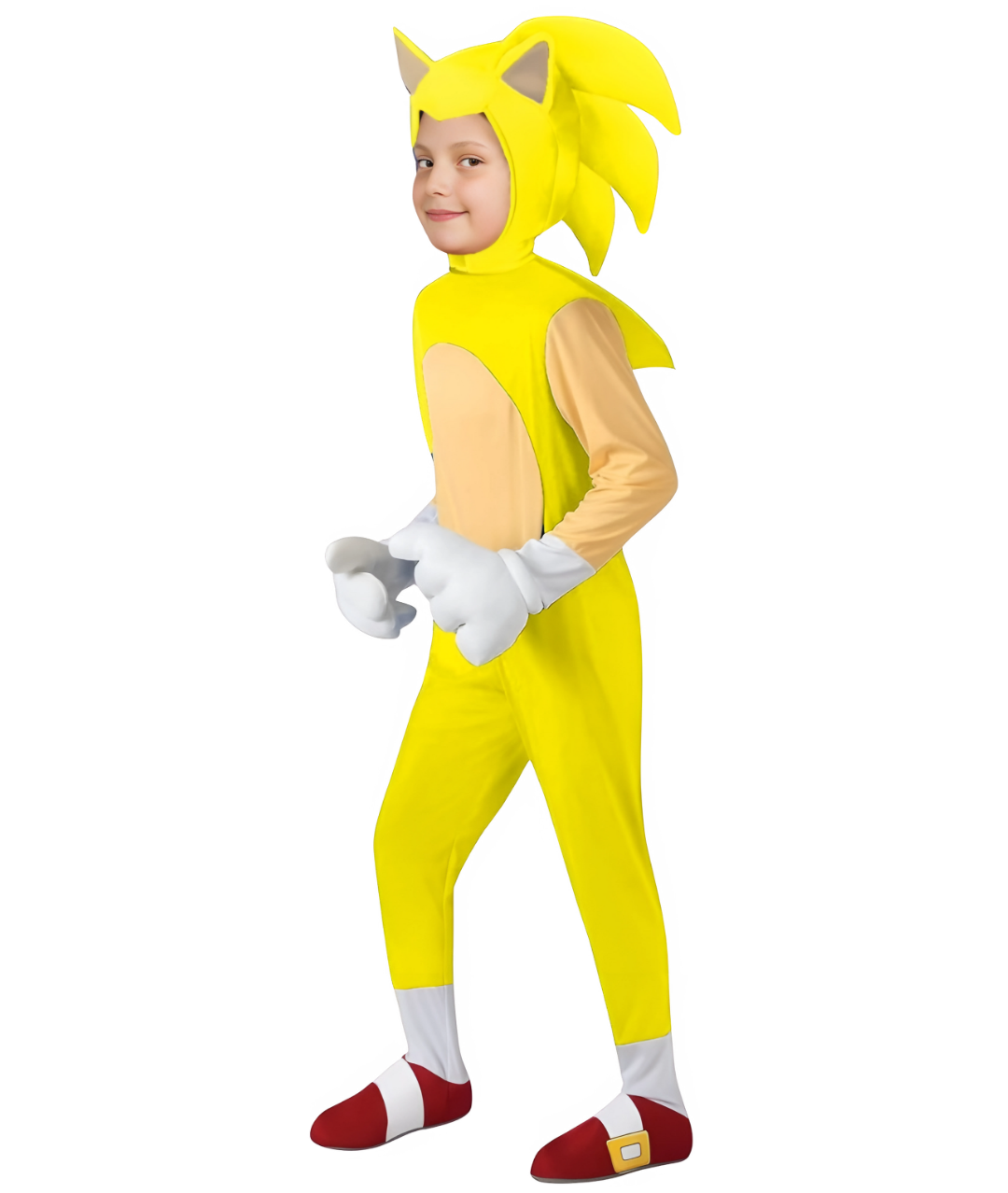 Sonic the Hedgehog Cosplay Halloween Costume yellow Jumpsuit Fancy Dress Outfit for kids-set in Jordan