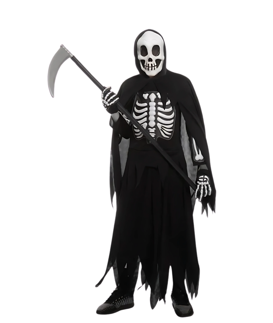 Spooky and Cute Halloween Reaper Skeleton Costume, Scary Grim Reaper Dress-up for Boys-set in Jordan