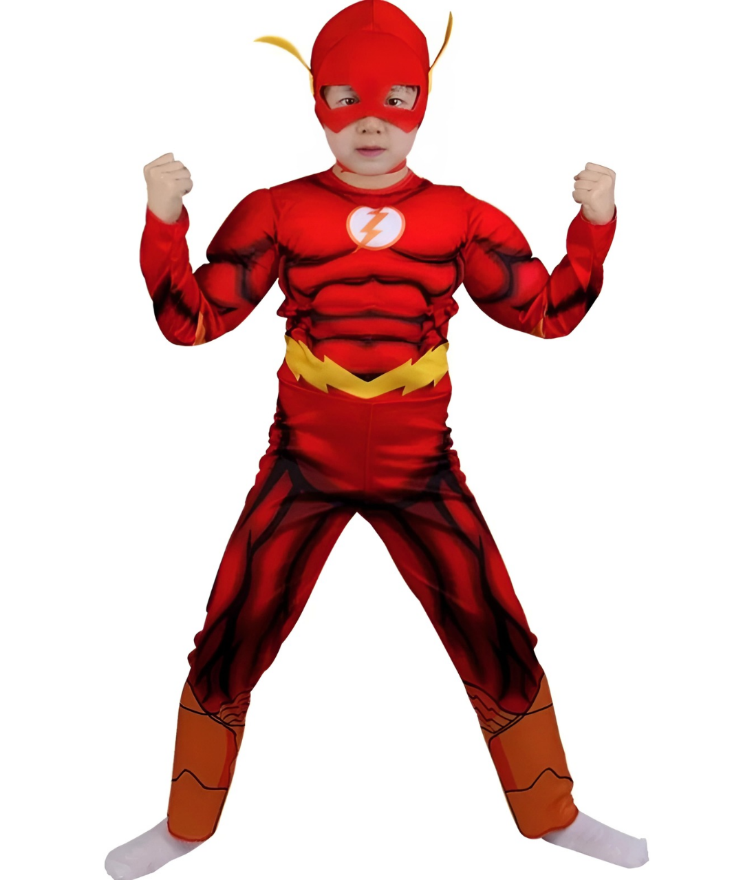 Superhero The Flash Costume Anime Avengers with muscle for kids