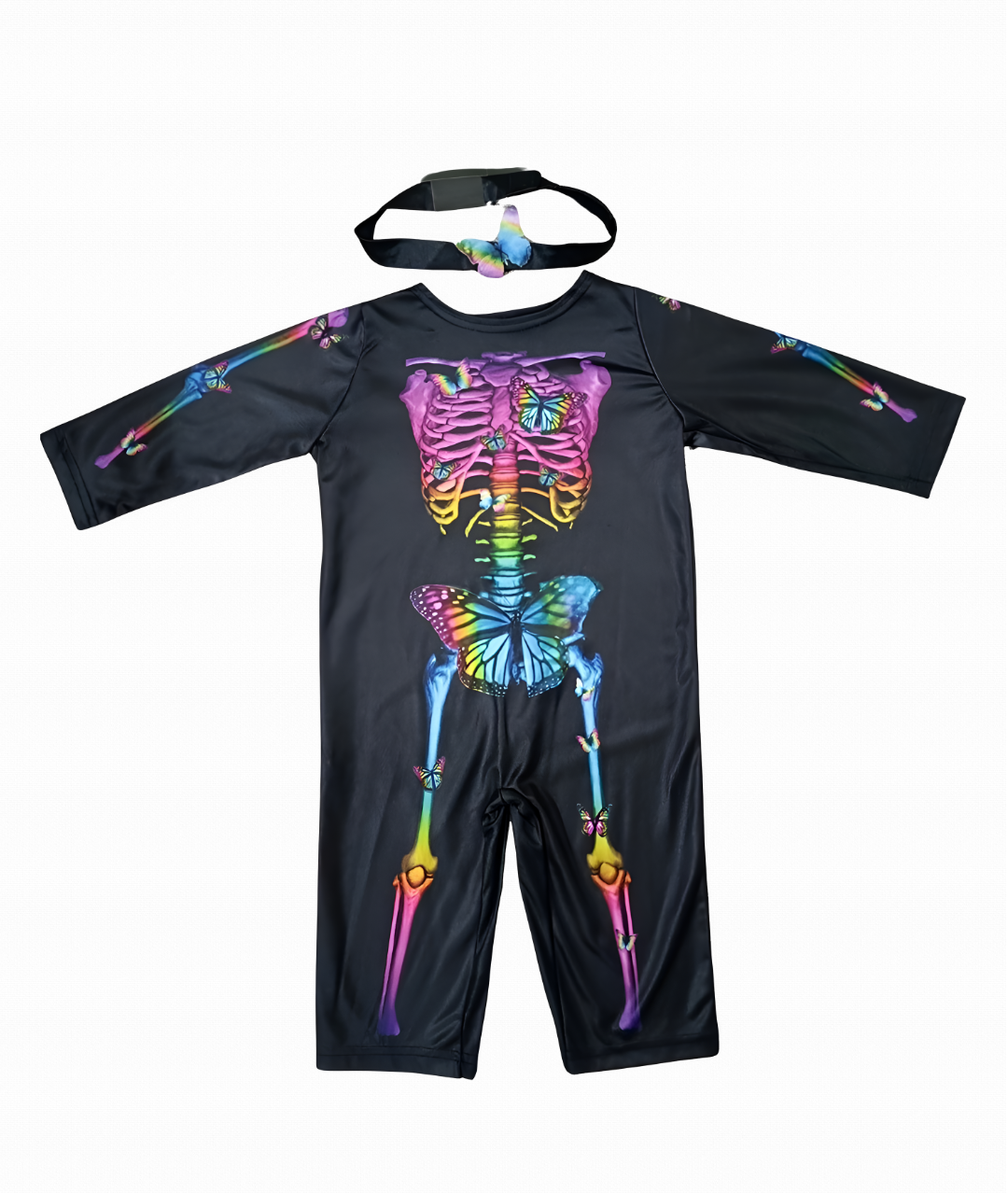 Tu, Butterfly Halloween Colorful Rainbow Skeleton Costume set in jordan