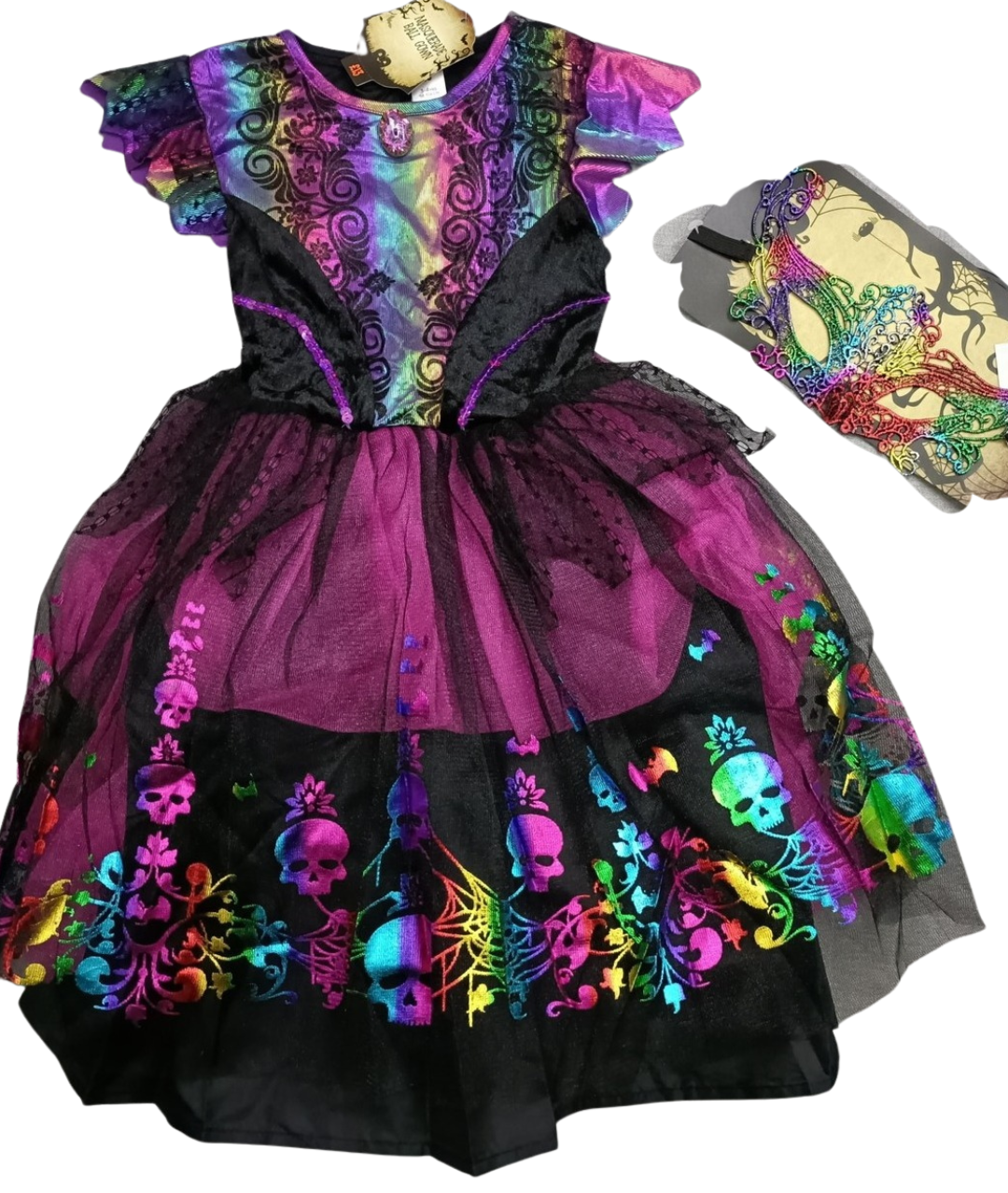 TU Halloween colorful fancy dress-skull pattern dress