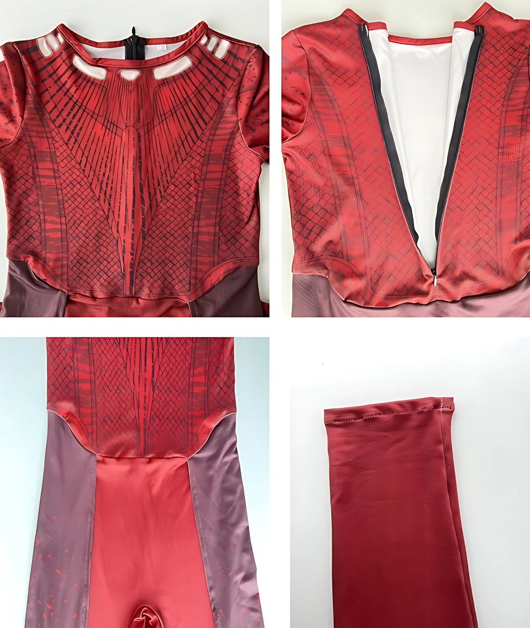 Wanda Witch Costume Girl's Cosplay Red Jumpsuit Dress Up Halloween Outfits3