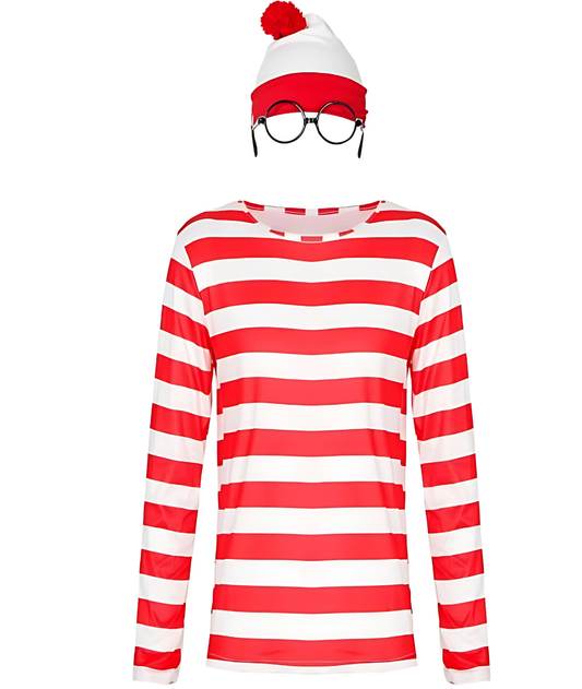Where's Wally Wanda Halloween Cosplay Costume Family Costume Outfit for Adult-set in Jordan