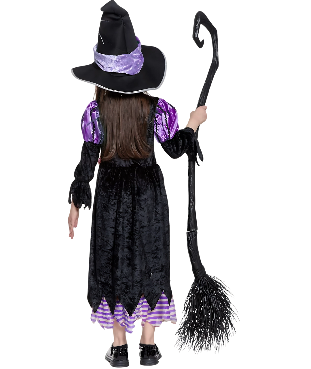 Witch Costume Dress Hat Broom Tutu Skirt Over Knee for Halloween Cosplay Party2