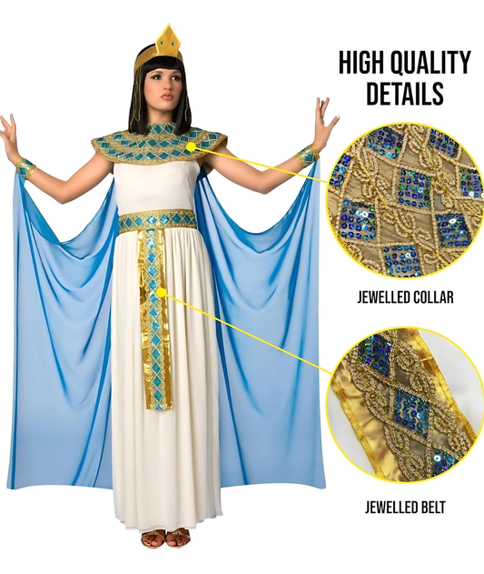 Women Egyptian Cleopatra Queen Costume Halloween Party 