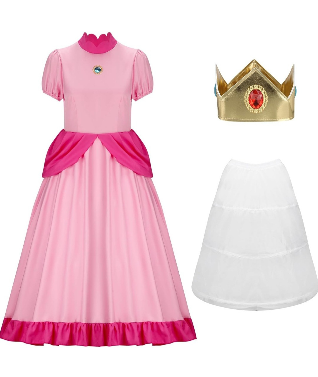 Women Princess Peach Daisy Costume Dress Outfit2