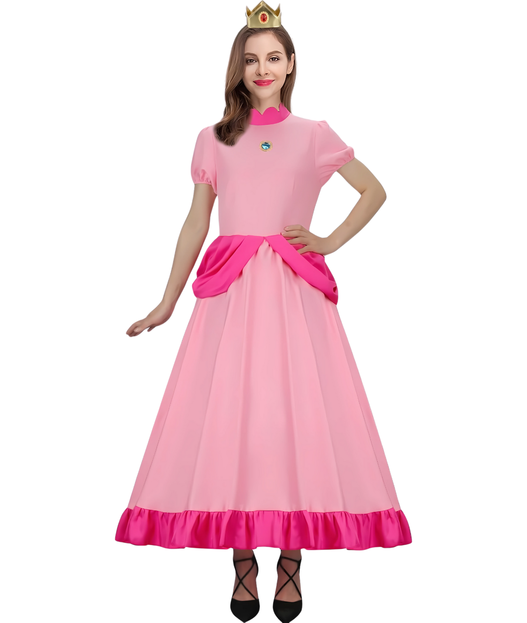 Women Princess Peach Daisy Costume Dress Outfit4