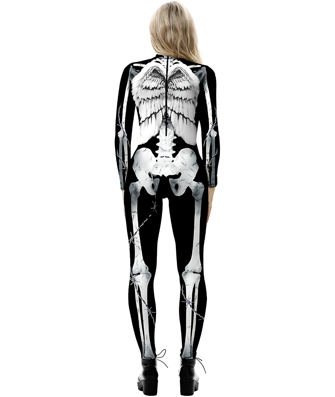 Women's Skeleton Halloween Bodysuit Costume Stretch1