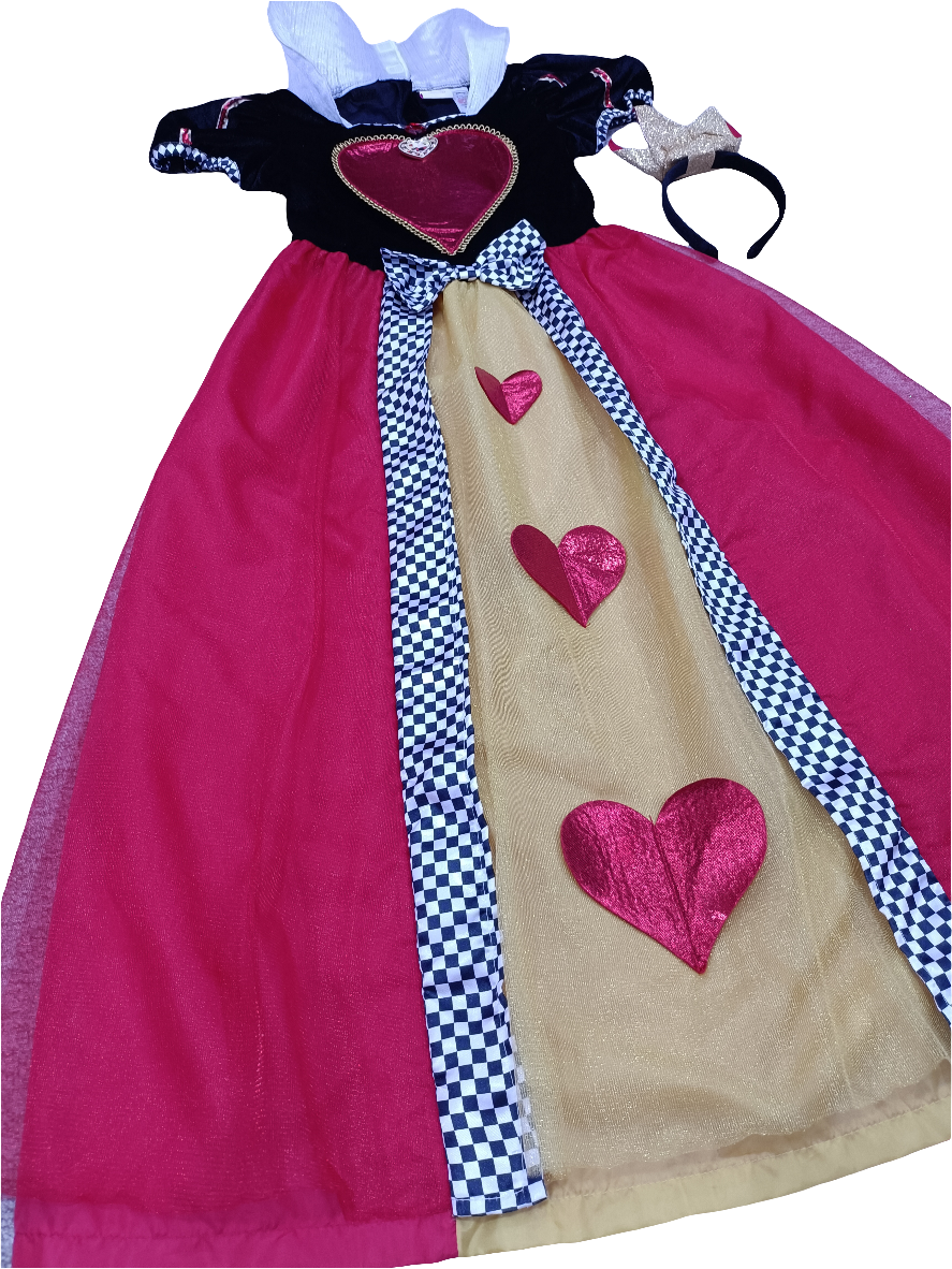 Disney Queen Of Hearts Costume Dress - Alice in wonderland book character and movie