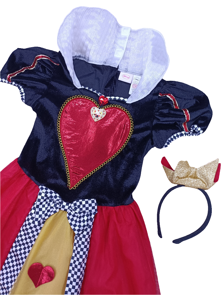 Disney Queen Of Hearts Costume Dress - Alice in wonderland book character and movie