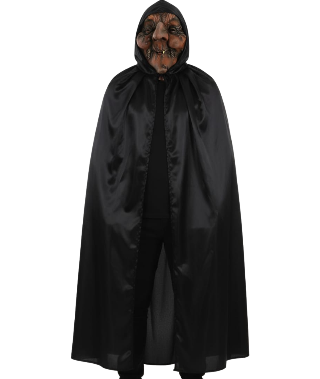 Adult witch cape with attached mask deluxe Costume