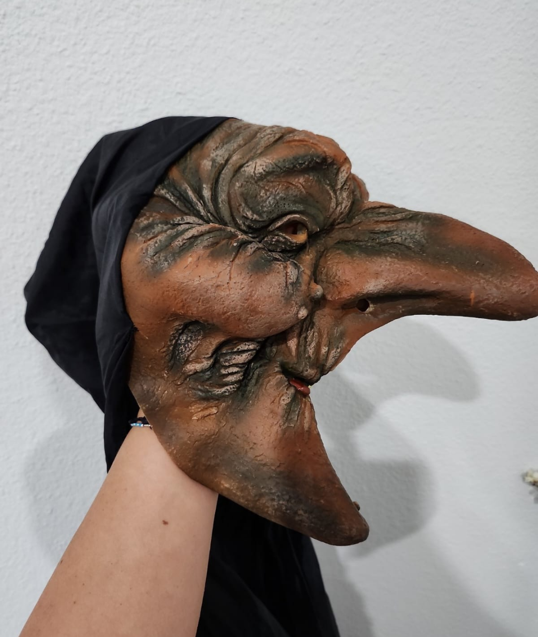 Adult witch cape with attached mask deluxe Costume