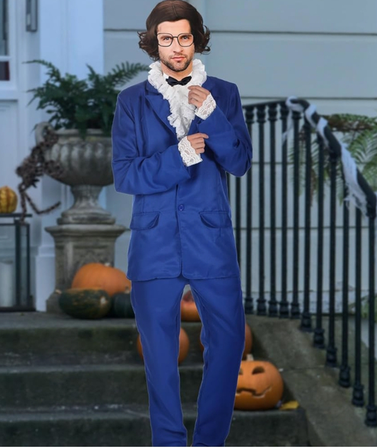 Blue 60s Swinger Costume Set for Men 60s Groovy Costume