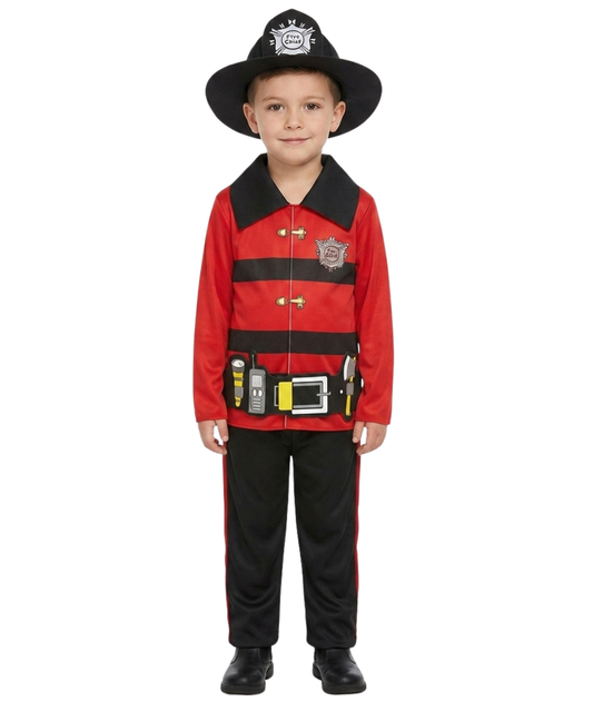Fireman Costume For Kids Career Red Costume Cosplay for Kids