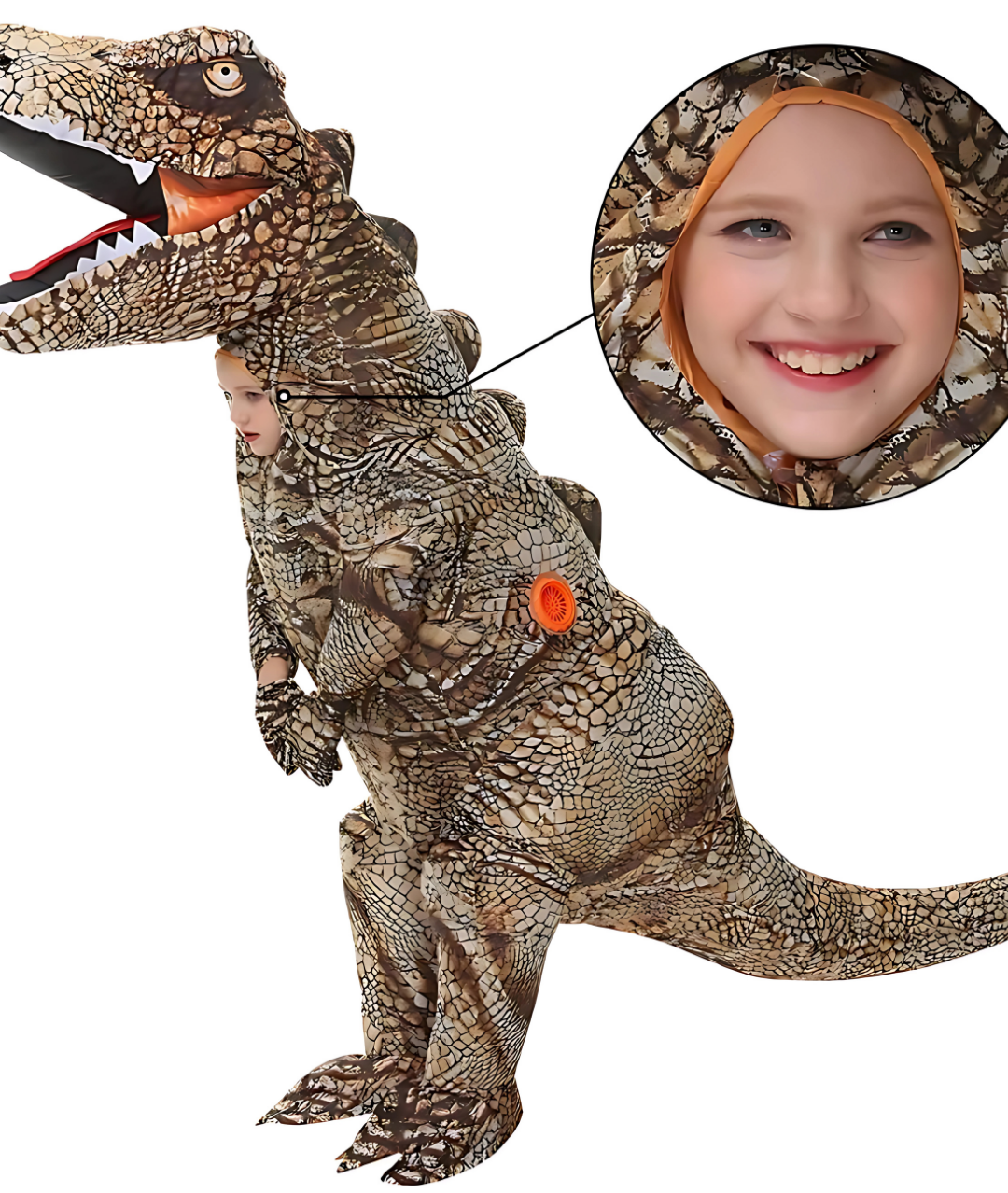 Kids T-Rex Inflatable Dinosaur Costume for Halloween and Cosplay Party