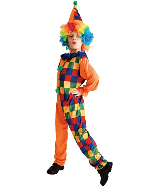 Clown Kids Costume Grids Jumpsuit