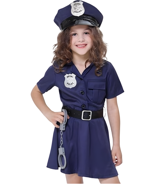 Girls Police Fancy Dress Costume