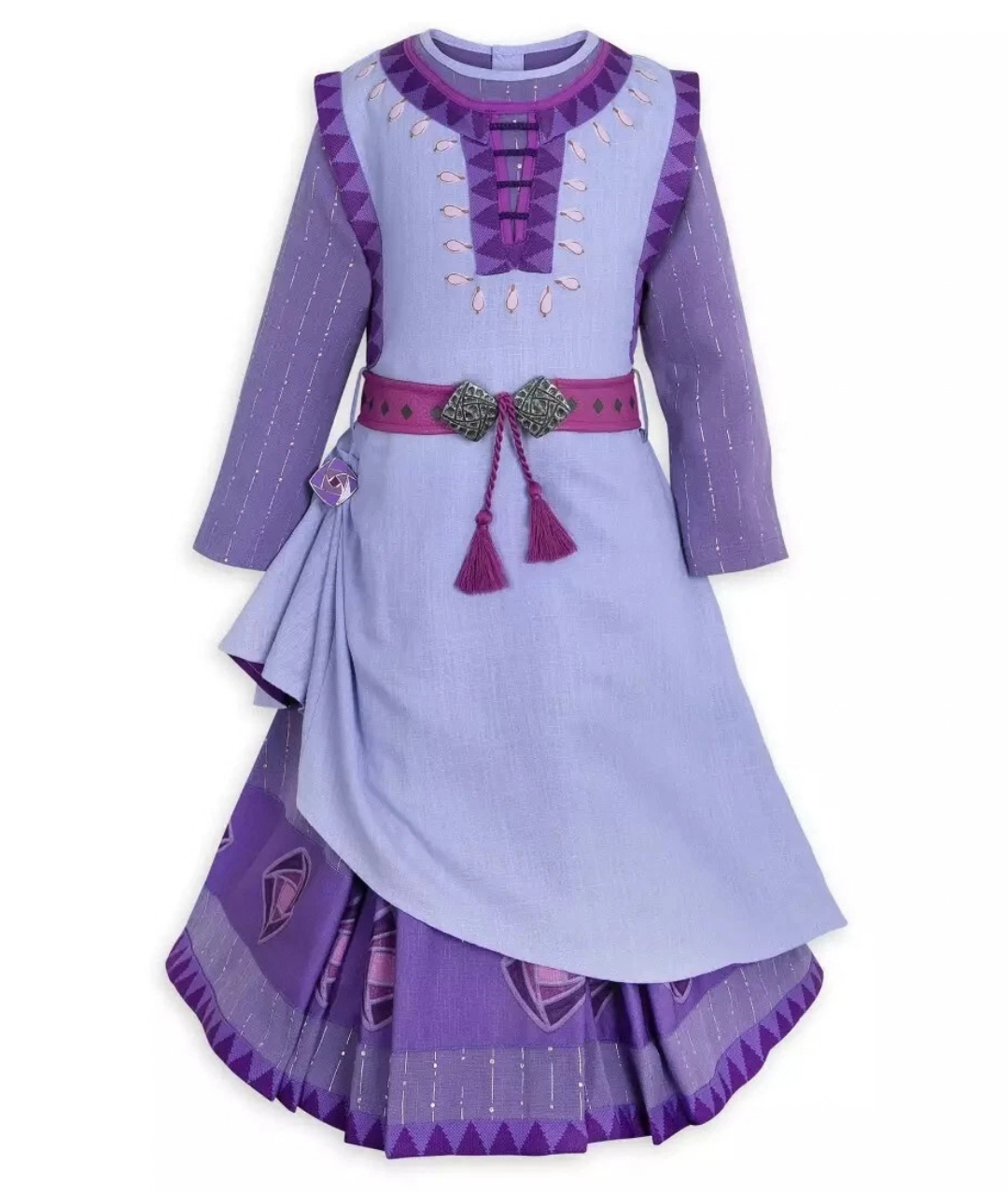 Asha Costume, Official Disney Wish Child Costume with Attached Belt