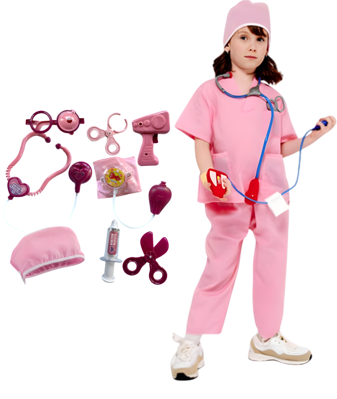 Kids Girls Nurse Costume with tools